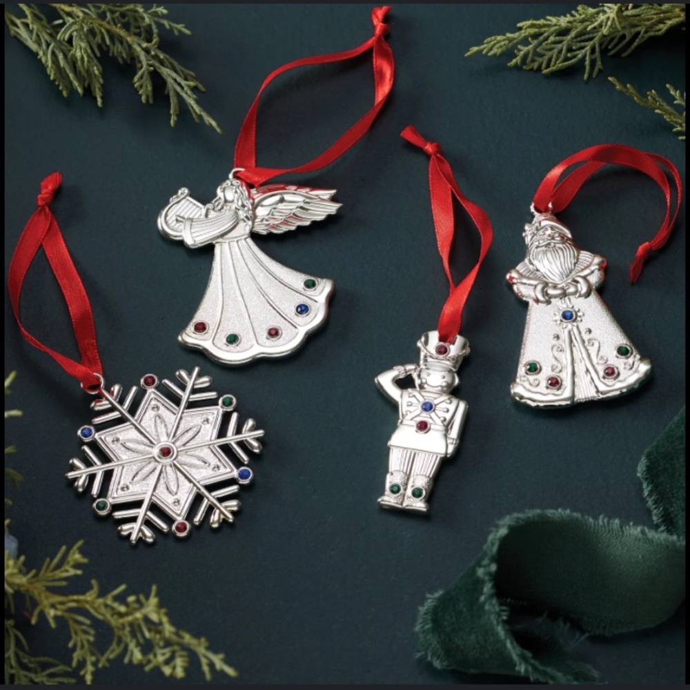 Lenox Silver Snowflake Ornament with Gem Accents